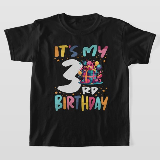 Het is mijn 3e verjaardag Happy Kids Verjaardag T-shirt (Laagn)