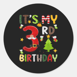 Het is mijn 3e verjaardag Jongens 3 jaar oud Kinde Ronde Sticker