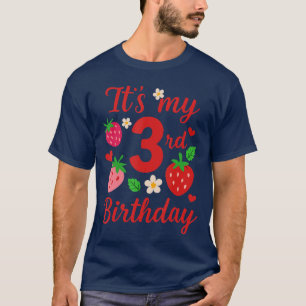 Het is mijn 3e verjaardag Schattigee aardbeien the T-shirt