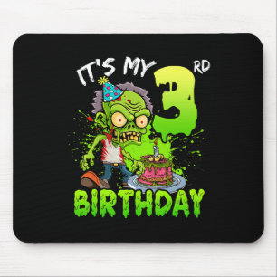 Het is mijn 3e verjaardag Zombie Lover 3 Year Old Muismat