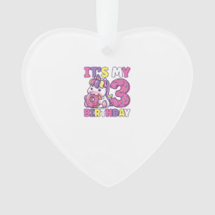 Het is mijn 3e verjaardagsfeestje Cute Girls Donut Ornament