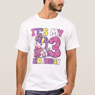 Het is mijn 3e verjaardagsfeestje Cute Girls Donut T-shirt