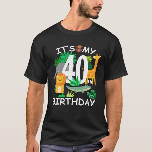 Het is mijn 40e verjaardag dierentuin van 40 jaar. t-shirt (Voorkant)