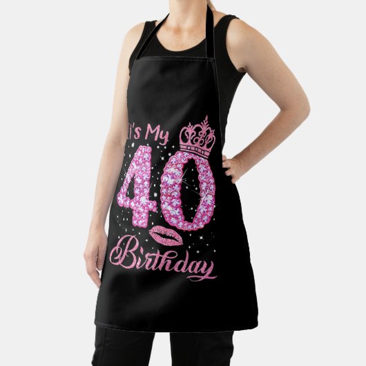 Het is mijn 40e verjaardag koningin schort (Insitu)