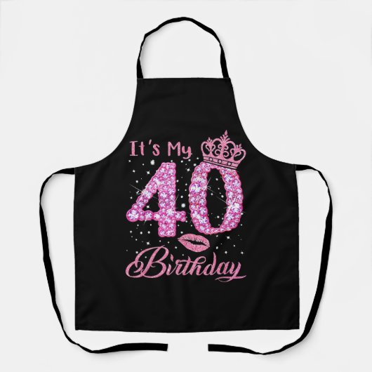 Het is mijn 40e verjaardag koningin schort (Voorkant)