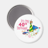 Het is mijn 40ste verjaardag (feest Petten) Magneet (Voorkant / Achterkant)