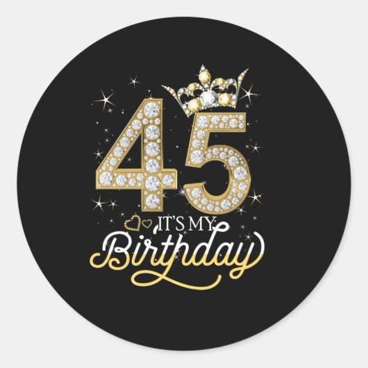 Het is mijn 45e diamanten kroon 45 en fantastisch ronde sticker (Voorkant)