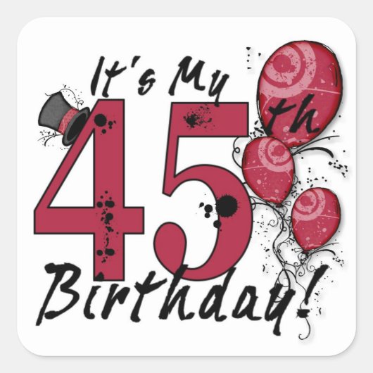 Het is mijn 45e verjaardag ballonvaarding stickers (Voorkant)