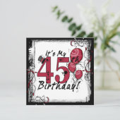 Het is mijn 45e verjaardag feestelijke uitnodiging (Staand voorkant)