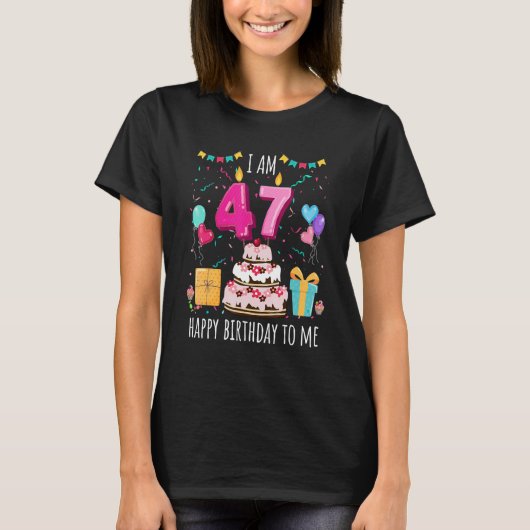 Het is mijn 47e Birthday Cake Candle 47-jarig meis T-shirt (Voorkant)