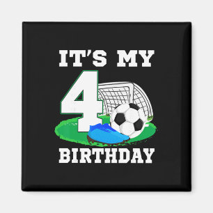 Het is mijn 4 jaar oude verjaardag voetbal 4de fee magneet