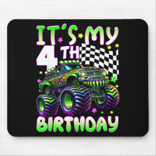 Het is mijn 4de verjaardag jongens monstertruck 4  muismat