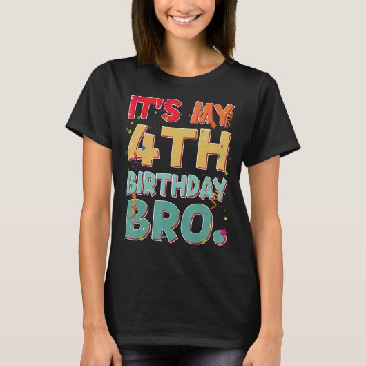 Het is mijn 4e verjaardag Bro Grappig 4 jaar verja T-shirt (Voorkant)