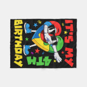 Het is mijn 4e verjaardag dabbing puzzelstukjes au fleece deken (Voorkant (Horizontaal))