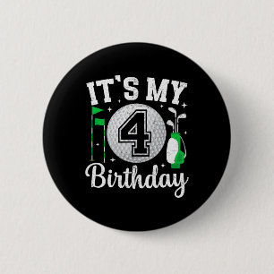 Het is mijn 4e verjaardag Golf 4 jaar oude golfspe Ronde Button 5,7 Cm