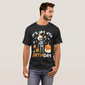 Het is mijn 4e verjaardag-grappige Halloween Skele T-shirt (Voorkant volledig)