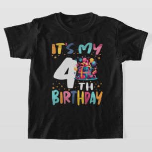 Het is mijn 4e verjaardag Happy Kids Verjaardag T-shirt