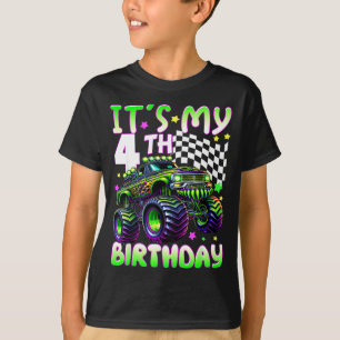 Het is mijn 4e verjaardag jongens monstertruck 4 j t-shirt