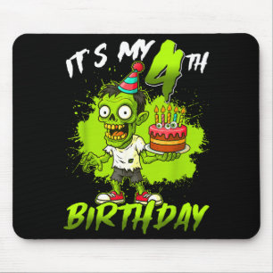 Het is mijn 4e verjaardag Zombie 4 jaar oud Fijne Muismat