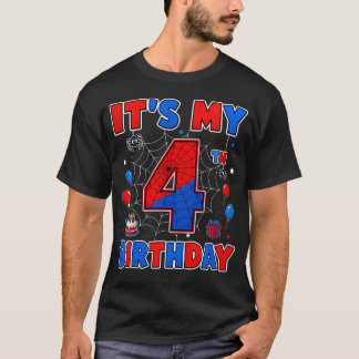 Het is mijn 4e verjaardagsfeestje voor jongens met t-shirt