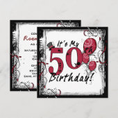 Het is mijn 50e verjaardag feestelijke uitnodiging (Voorkant / Achterkant)