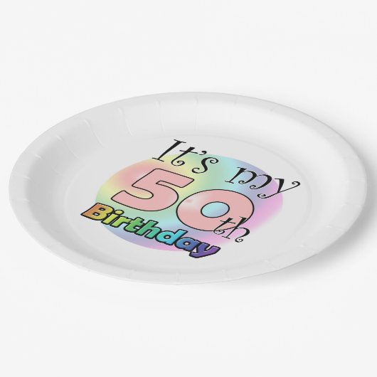 Het is mijn 50ste verjaardag (knipoog) T-shirt ser Papieren Bordje (Gekanteld)