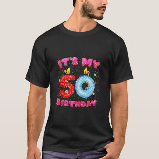 Het is mijn 50ste verjaardag meisje lieve donut 50 t-shirt