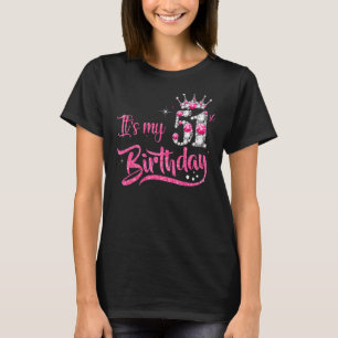 Het is mijn 51ste verjaardag Roze Diamond 51 jaar T-shirt