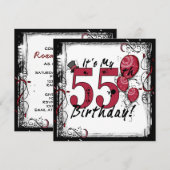 Het is mijn 55e verjaardagsfeest grote uitnodiging (Voorkant / Achterkant)