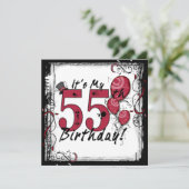 Het is mijn 55e verjaardagsfeest grote uitnodiging (Staand voorkant)