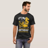 Het is mijn 5 e verjaardag graafmachine Kinder con T-shirt (Voorkant volledig)