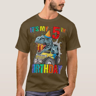Het is mijn 5e geboortedag-monster Truck Dinosaur T-shirt