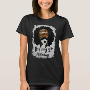 Het is mijn 5e verjaardag 5 jaar oude luipaard Mel T-shirt