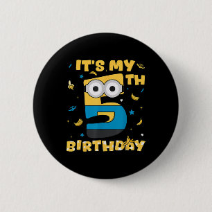 Het is mijn 5e verjaardag banaan familie bijpassen ronde button 5,7 cm