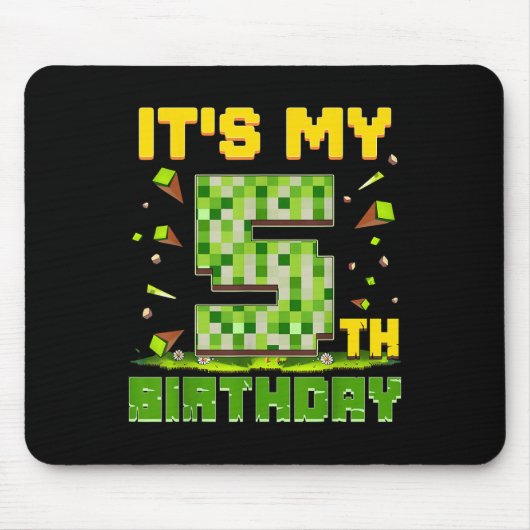 Het is mijn 5e verjaardag jongen 5 jaar oude verja muismat (Voorkant)