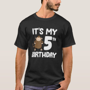 Het is mijn 5e verjaardag schattige aap 5e verjaar t-shirt