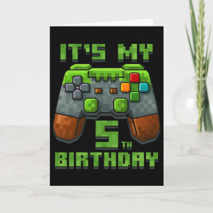 Het is mijn 5e verjaardagsshirt Gamer Video Pixel  Kaart