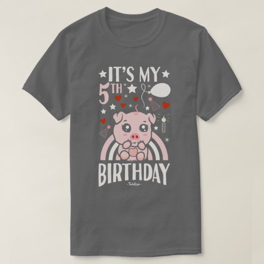 Het is mijn 5e verjaardagsvarken t-shirt (Design voorkant)