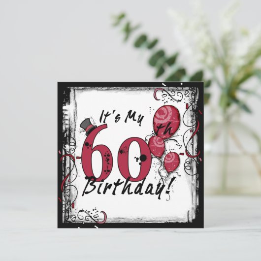 Het is mijn 60e verjaardag feest grote uitnodiging (Staand voorkant)