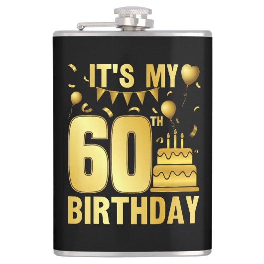 Het is mijn 60ste feestje heupfles (Voorkant)