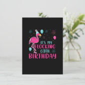 Het is mijn 60ste flocking Birthday Funny Flamingo Kaart (Staand voorkant)