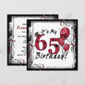 Het is mijn 65e verjaardag feestelijke uitnodiging (Voorkant / Achterkant)