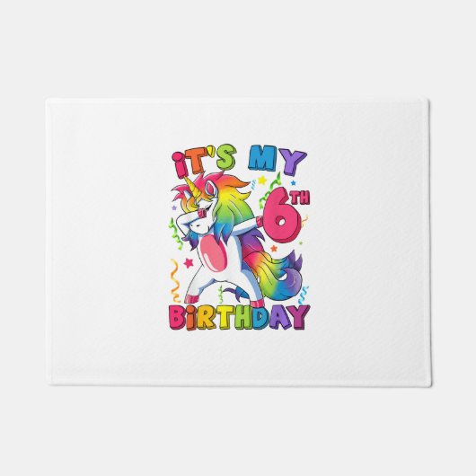 Het is mijn 6de verjaardagsfeestje 6 jaar oud Scha Deurmat (Voorkant)