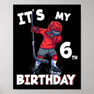 Het is mijn 6e verjaardag 6 jaar oud ijshockey ver poster