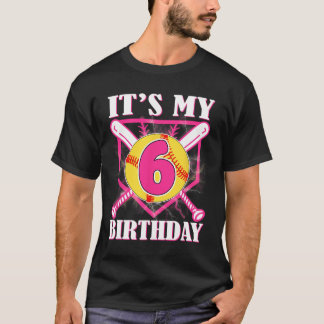 Het is mijn 6e verjaardag 6 jaar verjaardag Softll T-shirt