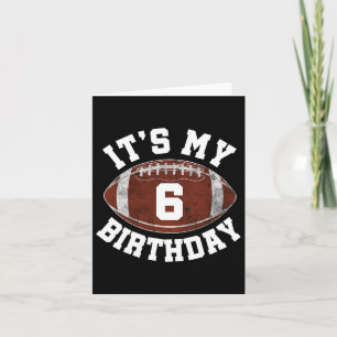 Het is mijn 6e verjaardag Boy 6 jaar oude Football Kaart