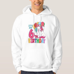 Het is mijn 6e verjaardag Eenhoorn Jongens Meisjes Hoodie