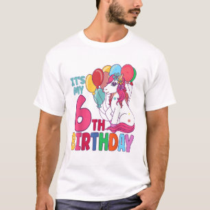 Het is mijn 6e verjaardag Eenhoorn Jongens Meisjes T-shirt