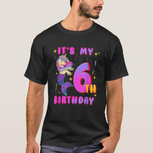 Het is mijn 6e verjaardag Eenhoorn Zeemeermin 6 ja T-shirt