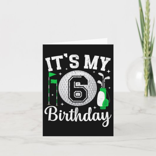 Het is mijn 6e verjaardag Golf 6 jaar oude Golf Sp Kaart (Voorkant)